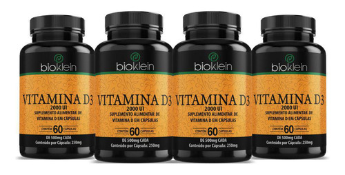 Vitamina D3 2000 Ui 4x 60 Capsulas Bioklein