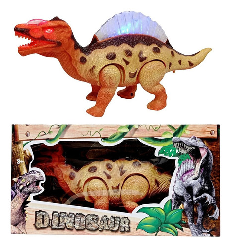 Dinosaurio Con Luz - Sonido Y Movimiento Spinosaurus Color Naranja