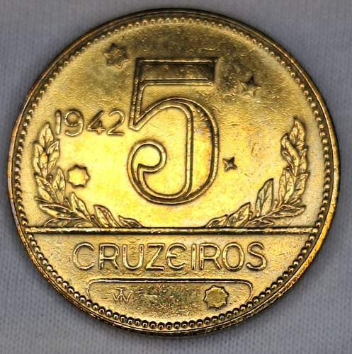 Moeda 5 Cruzeiros 1942 Soberba Maravilhosa (Usado)