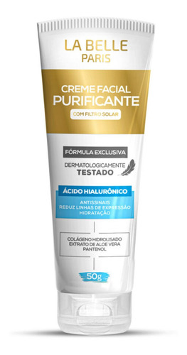 Creme Facial Purificante Com Filtro Solar La Belle Paris 50g