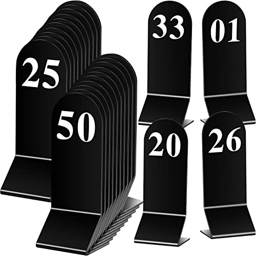 50 Pcs Table Numbers 1-50 Acrylic Double Sided Number C...