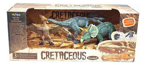 Set X3 Dinosaurios Cretaceous Chico En Caja Original