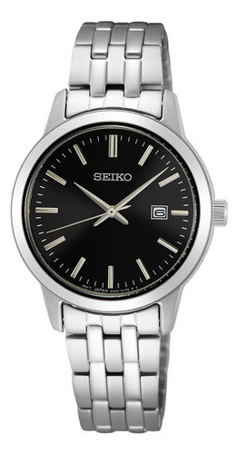 Reloj Seiko Mujer Sur409 P1 Sumergible Color de la malla Plateado Color del bisel Plateado Color del fondo Negro