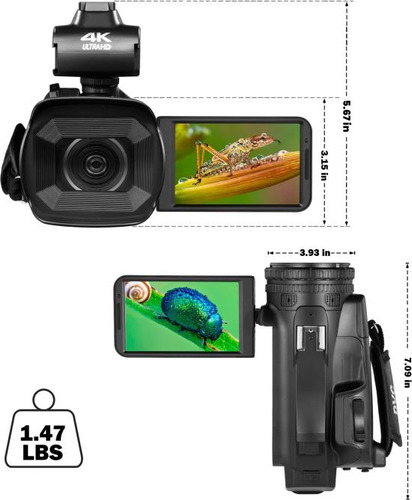 Videocámara Lierhyt 4k Con Zoom Digital De 18x, Cámara Vlogg