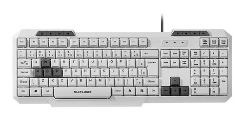 Imagem 2 de 2 de Teclado Gamer Multimidia Slim Branco Tc267 - Multilaser