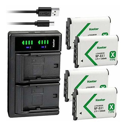 Batería De Cámara Kastar 4-pack Np-bx1 Battery And Ltd2 Usb 