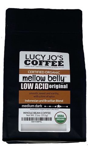 Lucy Jos Coffee, Mezcla Orgánica De Bajo Ácido, Grano Ent.