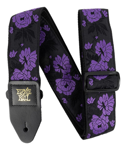 Correa Ernie Ball con estampado de flores moradas, color lavanda, Jacquard P05359