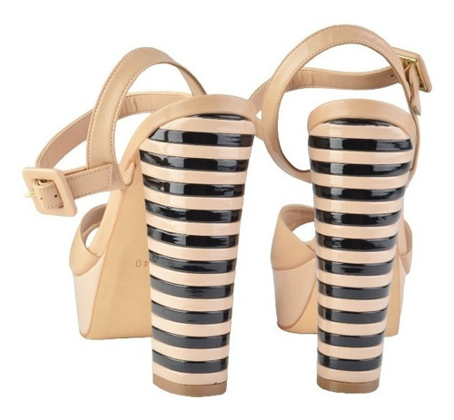 Sandalias Zuecos De Cuero Mujer Beige - Versalles - Ferraro