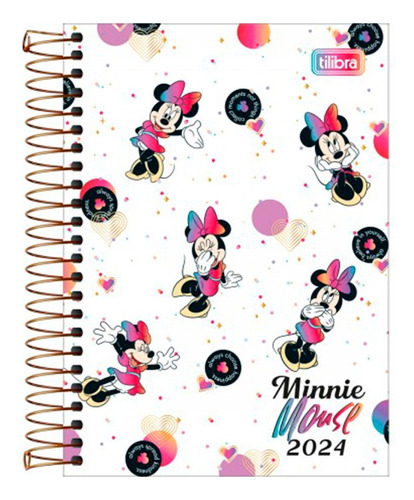 Agenda Espiral Diária Minnie Mouse M5 2024 Tilibra