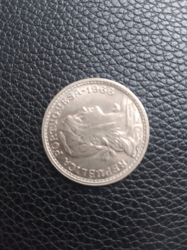 50 Centavos Escudo 1966 Portugal Flor De Cunho Código Jb0017