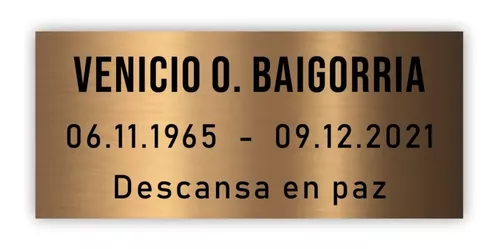 Placa Grabada De Bronce, Homenaje, Aniversario. 25x15cm