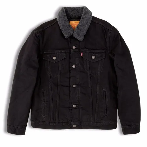 Levi's Chamarra Negra Mezclilla Sherpa Talla L Imp | Meses sin intereses