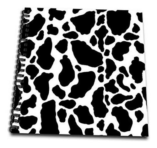 Cuadernos - 3drose Black And White Cow Print-memory Book, 12