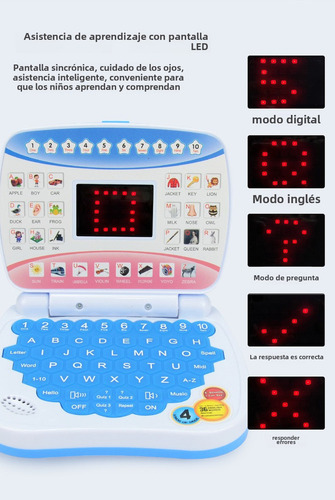 Máquina De Aprendizaje Infantil Con Pantalla Led Azul