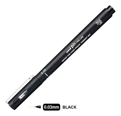 Caneta Nanquim Uni-ball Uni Pin Preta Diversos Tamanho Cor Do Exterior 0.03mm Cor Da Tinta Preto