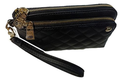 Muñequera Steve Madden Con Doble Compartimiento Para Dama . Negro Liso