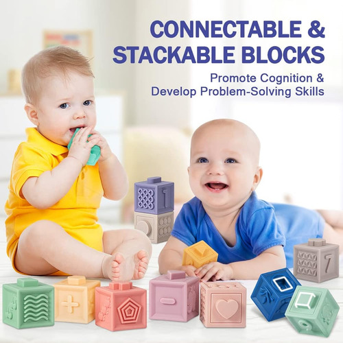 Juguetes Sensoriales Para Bebes 6 A 12 Meses Torre Y Cubos