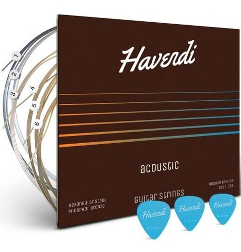 Havendi® Cuerdas Para Guitarra Acústica  Cuerdas De Acero D