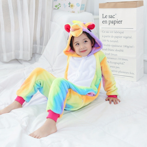 Kigurumi Pijama Niño Plush Disfraz Unicornio Multicolor