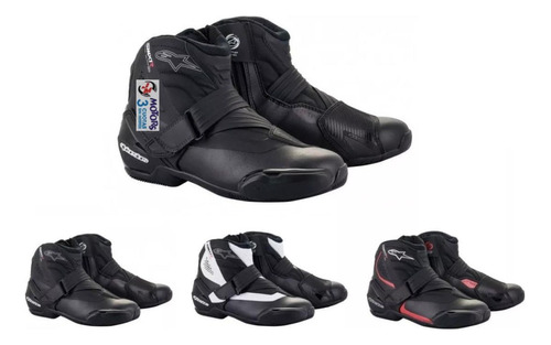 Jm Bota Moto Pista Alpinestars Smx-1 R V2 Caña Corta Negra