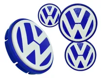 Comprar 4 Centro Tapón Rin Vw Jetta Vento Bora Azul Grande 56mm
