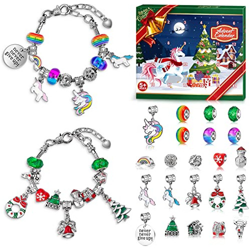 Advent Calendar 2023 Girls Unicorn Bracelet Making Kit,...