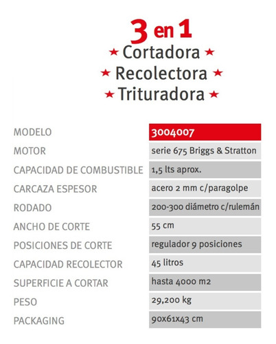 Imagen 5 de 9 de Cortadora De Cesped Petri 6.75 Hp 3 En 1 Trituradora Bolsa