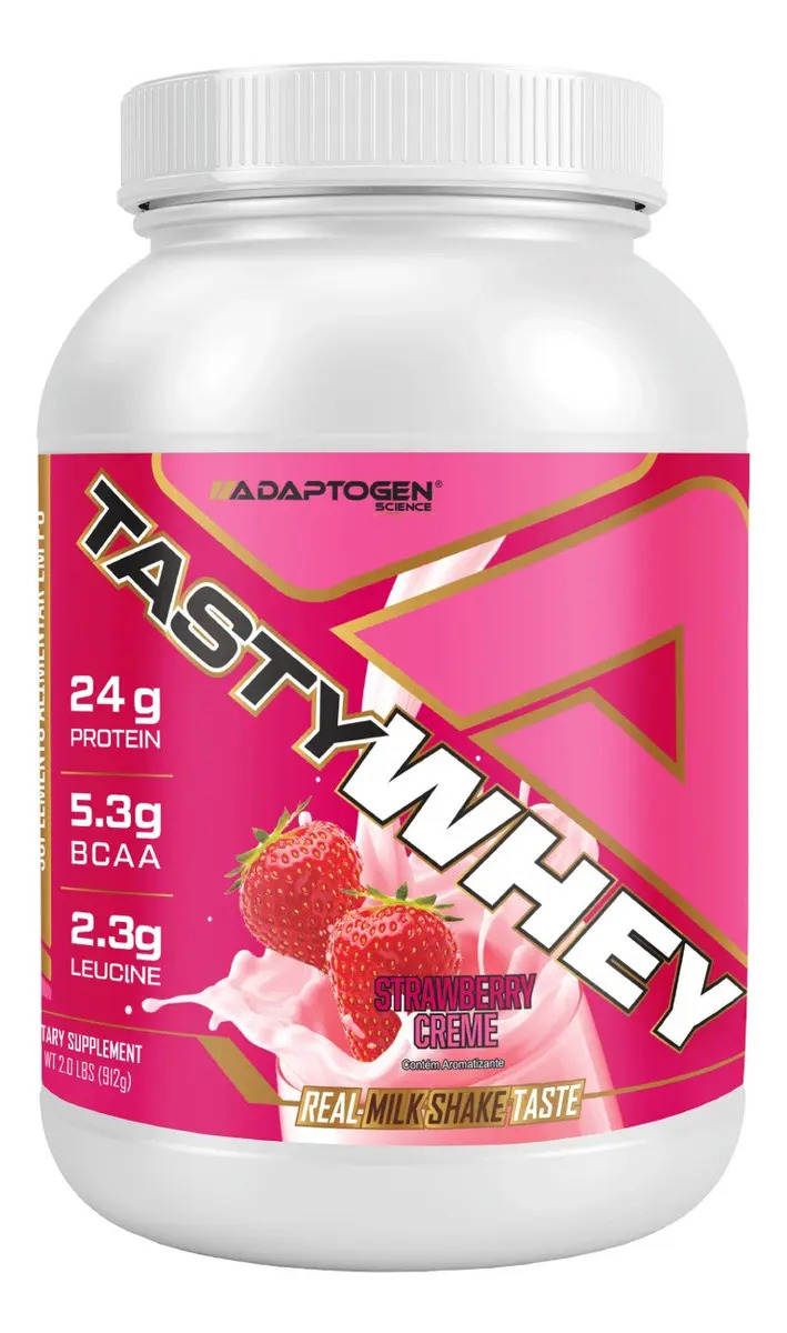 Suplemento en pó Adaptogen Science Tasty Whey Gourmet Proteínas de Tasty Whey Adaptogen sabor morango x 900g