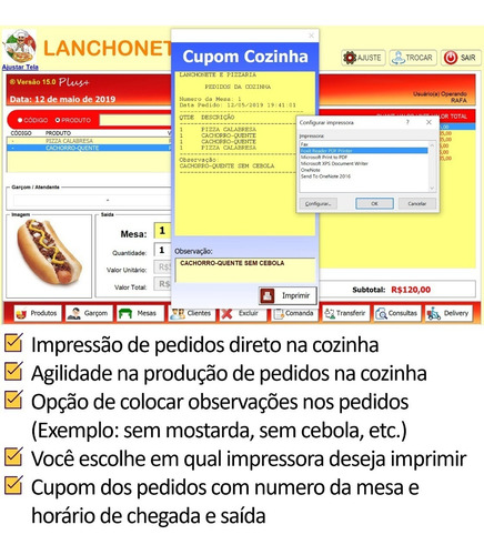 Sistema Comandas, Pizzaria, Delivery, Mesa, Estoque, Vendas