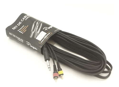 Imagen 1 de 10 de Cable Profesional Rca Macho A Plug Stereo 10 Metros Parquer