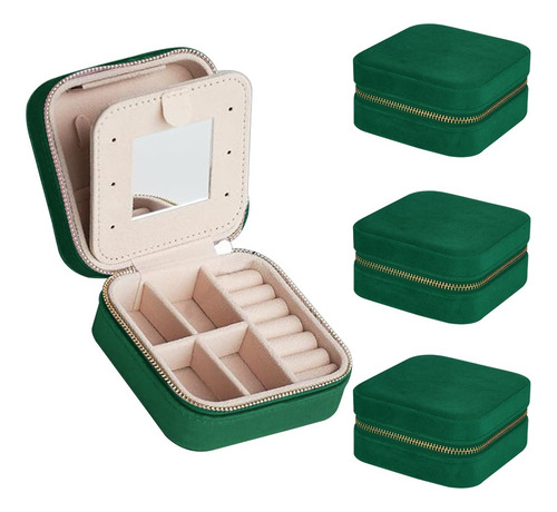 Banna Juego De 4 Mini Joyeros 4 Colores Joyeros Portátiles De Viaje De Terciopelo Con 4 Espacios De Almacenamiento Para Cosméticos Y Joyas Se Puede Utilizar Como Regalo Regalos Gr