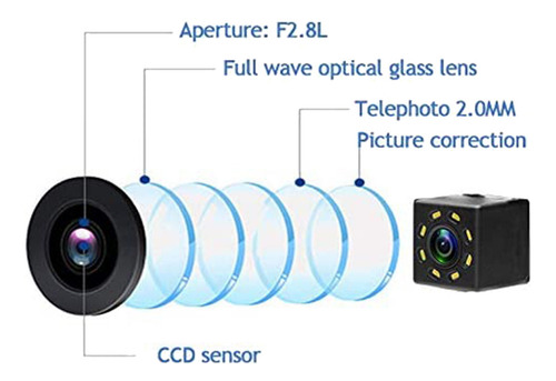 Cámara De Visión Trasera De Coche De 8 Led, Cámara De Estaci