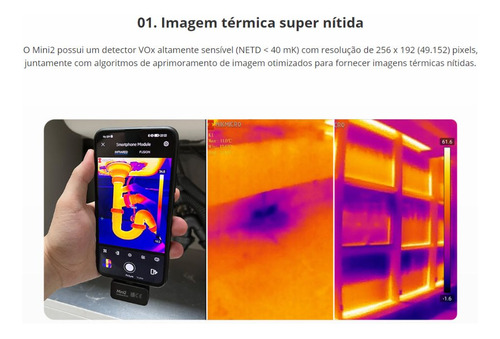 Câmera Térmica Para Androide 350°c Mini2 Hikmicro