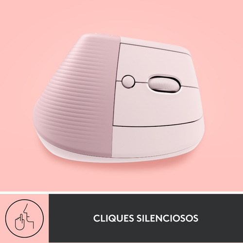 Mouse Ergonômico Sem Fio Lift Destro Rosa Logitech Cor Rosado