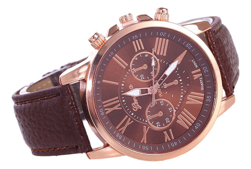 Reloj De Cuarzo De Acero Inoxidable Con Correa De Piel Z Par