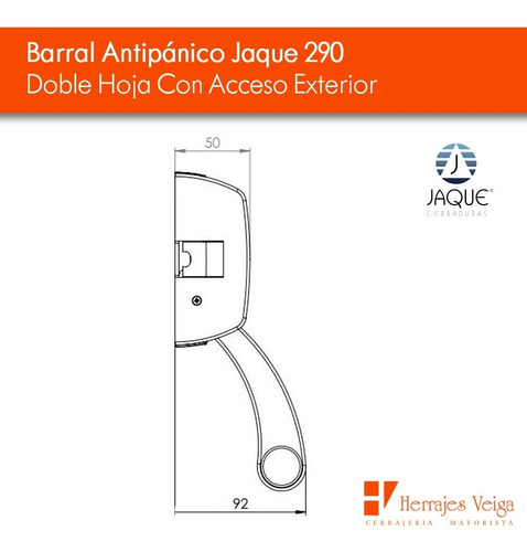 Imagen 3 de 10 de Barral Antipanico Jaque 290 Doble Hoja Con Acceso Exterior