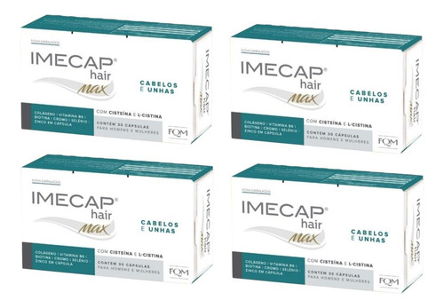 Imecap Hair Max Cabelos E Unhas 4 Caixas 30 Cápsulas Cada
