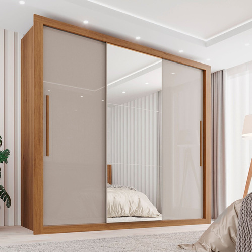 Guarda Roupa Casal 3 Portas Com Espelho 4 Gavetas Costa Rica