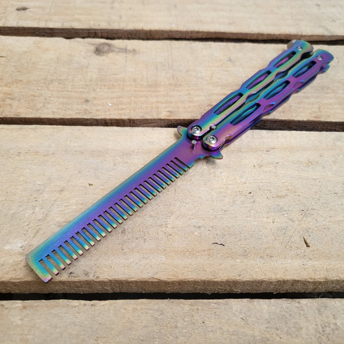 Navaja Balisong Mariposa Tipo Peine Para Entrenar 3cr13