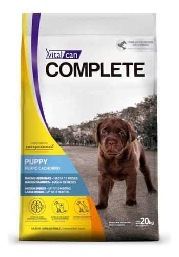 Vitalcan Complete Perro Cachorro Raza Mediana Grande X 20 Kg