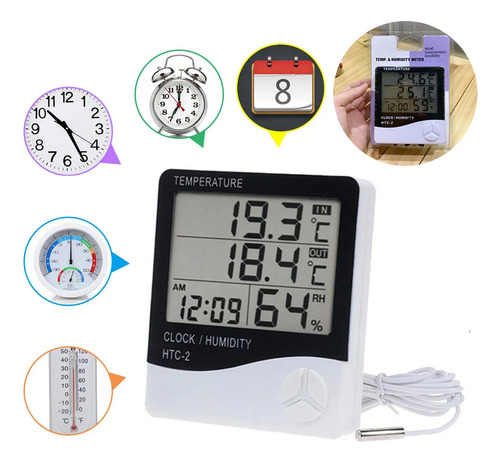 Termohigrometro Higrometro Digital Para Interiores Y Exteriores Con Certificado De Calibración electrónico Ce.cgq