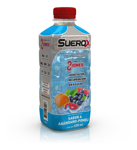 Pack Suerox 12 Bebidas Hidratantes Arandano Pomelo 630ml C/u