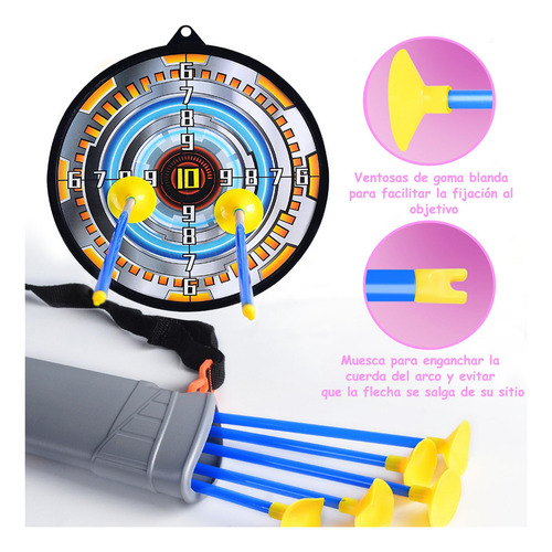 Set De Arco Y Flecha For Niños Con 10 Flechas Con Ventosa,