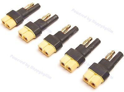 Pack(5) Nuevo 4mm Bala Conector Adaptador Hembra Xt60 Para R