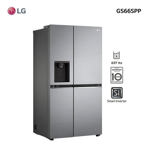 Imagen 2 de 9 de Refrigerador Inverter 637l LG Gs66spp