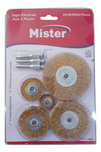 comprar Jogo Escova Rotativas  Aço 5 Peças Mister