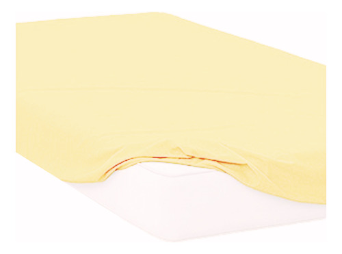 Sabana De Cajon Ajustable De Microfibra Diferentes Tamaños Amarillo Matrimonial Liso