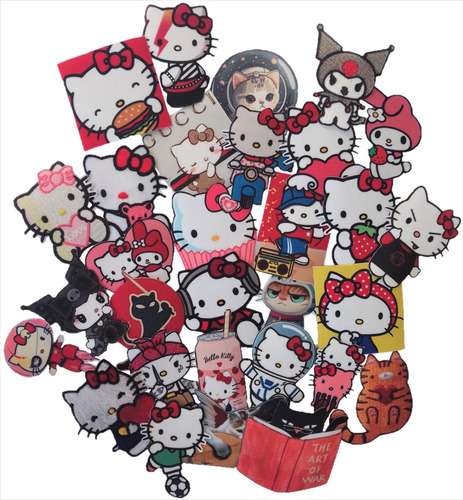 Stickers Interior Vehiculo Pack Kitty 30 Pegatinas-parche S2