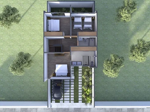 Casa Nueva De 3 Habitaciones Con Jardín Y Estacionamiento